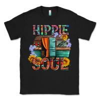 Black hippie soul with caravan and flowers Classic Tee - Artiststas