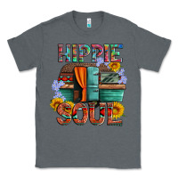 Charcoal Heather hippie soul with caravan and flowers Classic Tee - Artiststas
