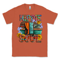 Copper hippie soul with caravan and flowers Classic Tee - Artiststas