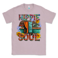 Lilac hippie soul with caravan and flowers Classic Tee - Artiststas