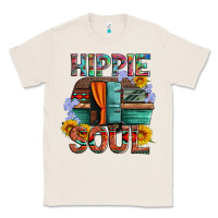 Natural hippie soul with caravan and flowers Classic Tee - Artiststas
