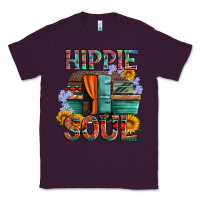 Plum hippie soul with caravan and flowers Classic Tee - Artiststas