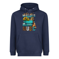 Navy Just A Girl Who Loves Country Music Heavyweight Hoodie - BundleAndBundleShop