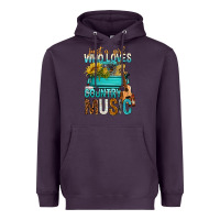 Plum Just A Girl Who Loves Country Music Heavyweight Hoodie - BundleAndBundleShop