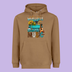 Just A Girl Who Loves Country Music Heavyweight Hoodie Designed By Bundleandbundleshop