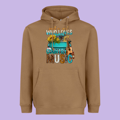 Just A Girl Who Loves Country Music Heavyweight Hoodie Designed By Bundleandbundleshop
