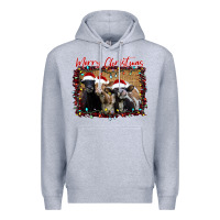Heather Grey Merry Christmas Cows Premium Hoodie - Bettercallsaul