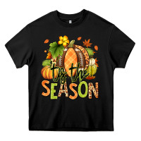 Black Tis' the season Fall American Football Heavy Core Tee - RanaPortraitStore