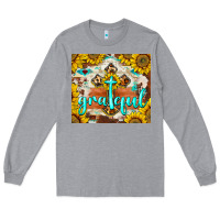 Heather Grey grateful cross Long Sleeve Tee - BarkalooDesign