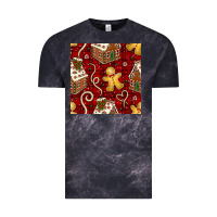 Cloud Black christmas gingerbread cookie house seamless pattern Vintage Tee - BundleAndBundleShop