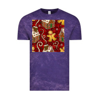 Cloud Purple christmas gingerbread cookie house seamless pattern Vintage Tee - BundleAndBundleShop