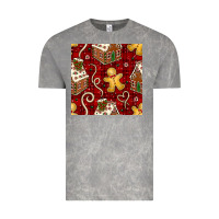 Cloud Rock christmas gingerbread cookie house seamless pattern Vintage Tee - BundleAndBundleShop