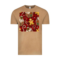 Vintage Camel christmas gingerbread cookie house seamless pattern Vintage Tee - BundleAndBundleShop