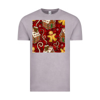 Vintage Zinc christmas gingerbread cookie house seamless pattern Vintage Tee - BundleAndBundleShop
