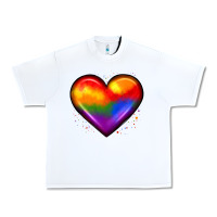 White pride heart Urban Heavy Tee - JahusDesignShop