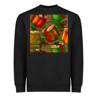 Black christmas gift box seamless pattern Heavyweight Sweatshirt - BundleAndBundleShop