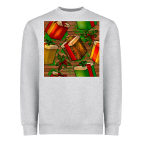 Heather Grey christmas gift box seamless pattern Heavyweight Sweatshirt - BundleAndBundleShop