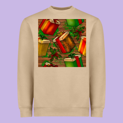 Christmas Gift Box Seamless Pattern Heavyweight Sweatshirt Designed By Bundleandbundleshop