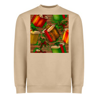 Mushroom christmas gift box seamless pattern Heavyweight Sweatshirt - BundleAndBundleShop