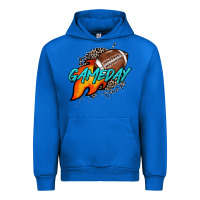 Cobalt Game day leopard fire and ball Urban Hoodie - HowdyJamesFarm