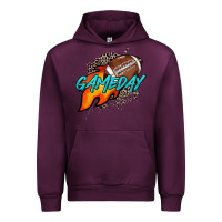 Mauve Wine Game day leopard fire and ball Urban Hoodie - HowdyJamesFarm