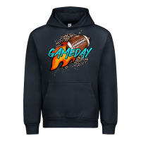 Navy Game day leopard fire and ball Urban Hoodie - HowdyJamesFarm