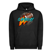 Pigment Black Game day leopard fire and ball Urban Hoodie - HowdyJamesFarm
