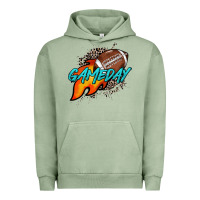 Pigment Oil Green Game day leopard fire and ball Urban Hoodie - HowdyJamesFarm