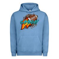 Pigment Pebble Blue Game day leopard fire and ball Urban Hoodie - HowdyJamesFarm