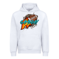 White Game day leopard fire and ball Urban Hoodie - HowdyJamesFarm