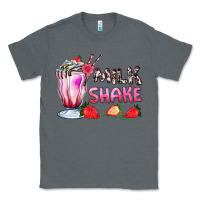 Charcoal Heather milkshake with strawberry Classic Tee - AdoDesignShop