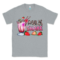 Heather Grey milkshake with strawberry Classic Tee - AdoDesignShop
