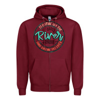 Burgundy floatin on the river killin my liver Zipper Hoodie - MaliasSmallBusiness