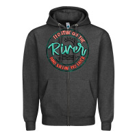 Charcoal Heather floatin on the river killin my liver Zipper Hoodie - MaliasSmallBusiness