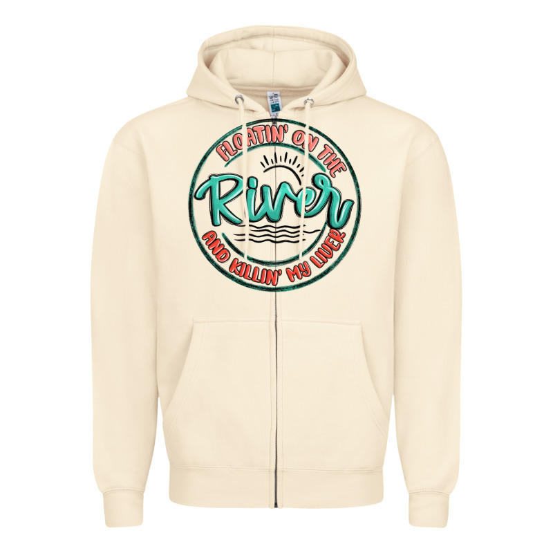 Floatin On The River Killin My Liver Zipper Hoodie by MaliasSmallBusiness | Teevron