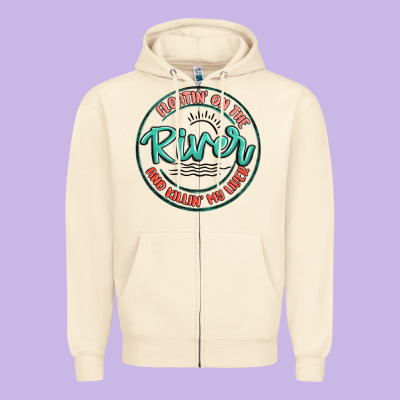 Floatin On The River Killin My Liver Zipper Hoodie Designed By Maliassmallbusiness