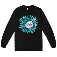 Black cute snowman winter sunflower Long Sleeve Tee - Jasminsmagicworld