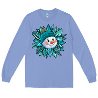 Colony Blue cute snowman winter sunflower Long Sleeve Tee - Jasminsmagicworld