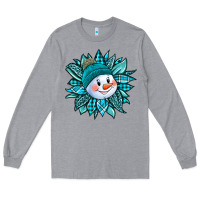 Heather Grey cute snowman winter sunflower Long Sleeve Tee - Jasminsmagicworld