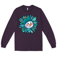 Plum cute snowman winter sunflower Long Sleeve Tee - Jasminsmagicworld
