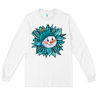 White cute snowman winter sunflower Long Sleeve Tee - Jasminsmagicworld