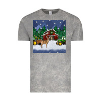 Cloud Rock christmas town and farm tractor seamless pattern Vintage Tee - BundleAndBundleShop