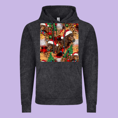 Christmas Horse Leopard Tartan Vintage Hoodie Designed By Fadigitalartstudio