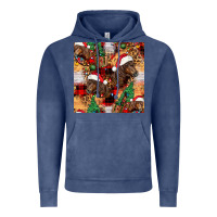 Vintage Denim christmas horse leopard tartan Vintage Hoodie - FaDigitalArtStudio