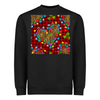 Black christmas lights and leopard hearts seamless pattern Heavyweight Sweatshirt - BundleAndBundleShop