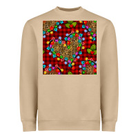 Christmas Lights And Leopard Hearts Seamless Pattern Heavyweight Sweatshirt | Teevron