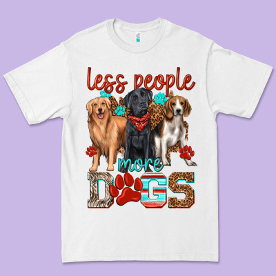 Less People More Dogs Premium Tee Designed By Texasbilliewilder