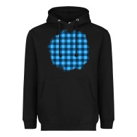 Black Winter Tartan Patch Heavyweight Hoodie - BundleAndBundleShop
