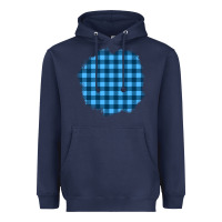 Navy Winter Tartan Patch Heavyweight Hoodie - BundleAndBundleShop