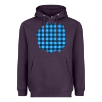 Plum Winter Tartan Patch Heavyweight Hoodie - BundleAndBundleShop